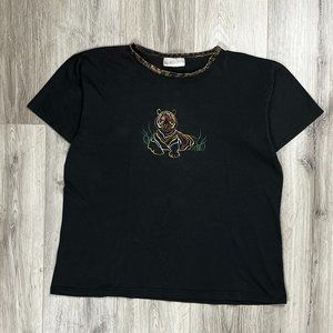 Vintage Tiger Women's Black XL T-Shirt